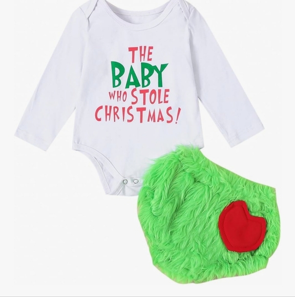 NWT Festive Baby Christmas Bodysuit and Shorts Set - Picture 1 of 5